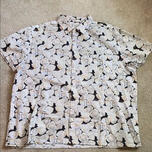 Billy Reid White and Gray Casual Button Down Shirt